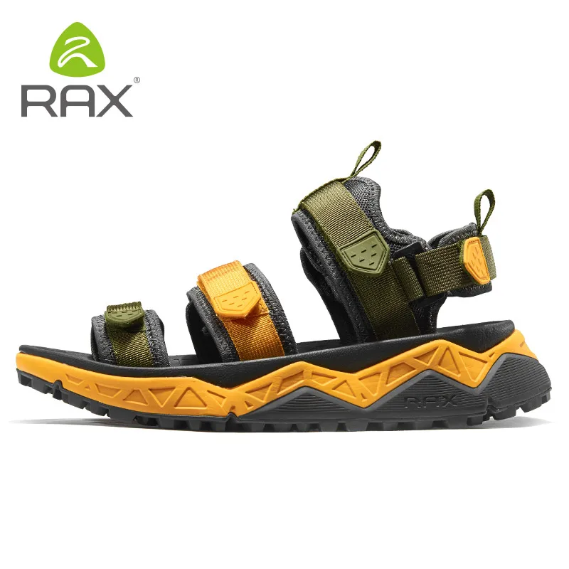 RAX/мужские спортивные сандалии; сезон лето; пляжные сандалии для мужчин; Водонепроницаемая Обувь для треккинга; Мужская дышащая обувь; Женская быстросохнущая обувь - Цвет: 490 yellow men