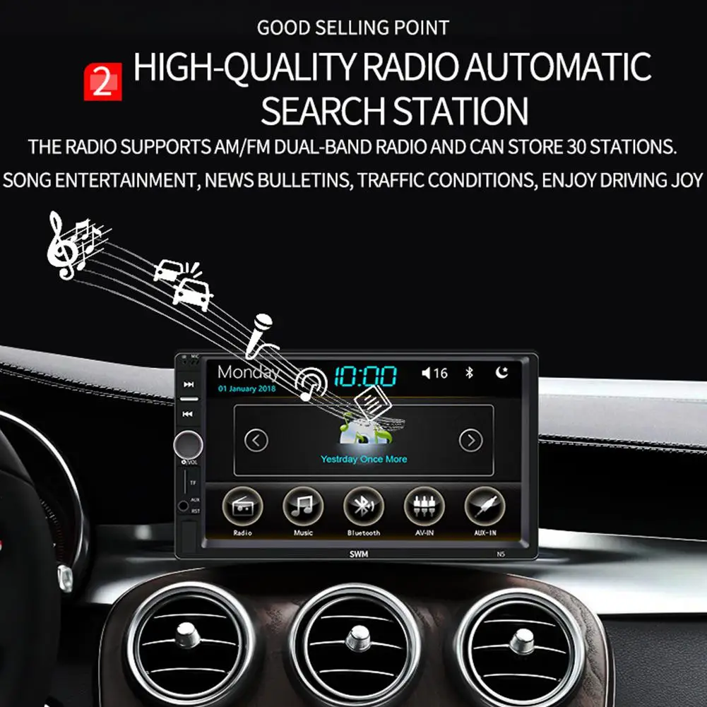 Автомобильный мультимедийный плеер встроенный в автомобиль Bluetooth MP5