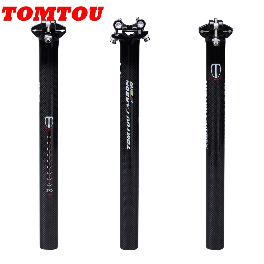 

TOMTOU PRO Carbon Fiber Seatpost Bicycle Seat Tube Bike Parts Offset 0mm Diameter 27.2mm 30.8mm 31.6mm
