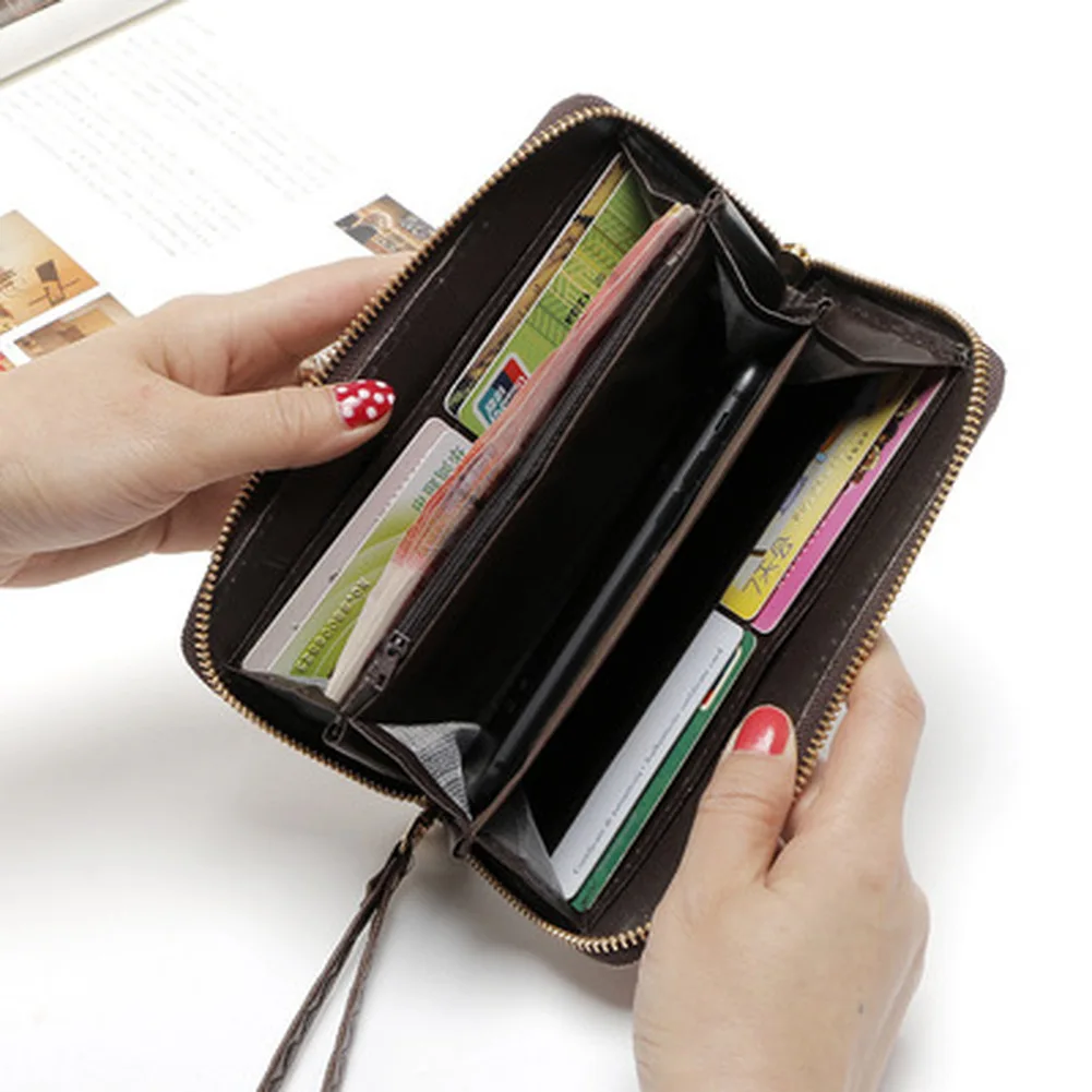 

2020 Women's Rose Print Wallet Long Handbag Fashion Wild Zipper Clutch Bag Multi-card Wallet Purse Card Holder Cartera