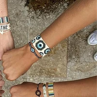 lovers bohemian ethnic turkish blue eyes beaded hand woven miyuki rice bead bracelet bracelet for women evil eye bracelet