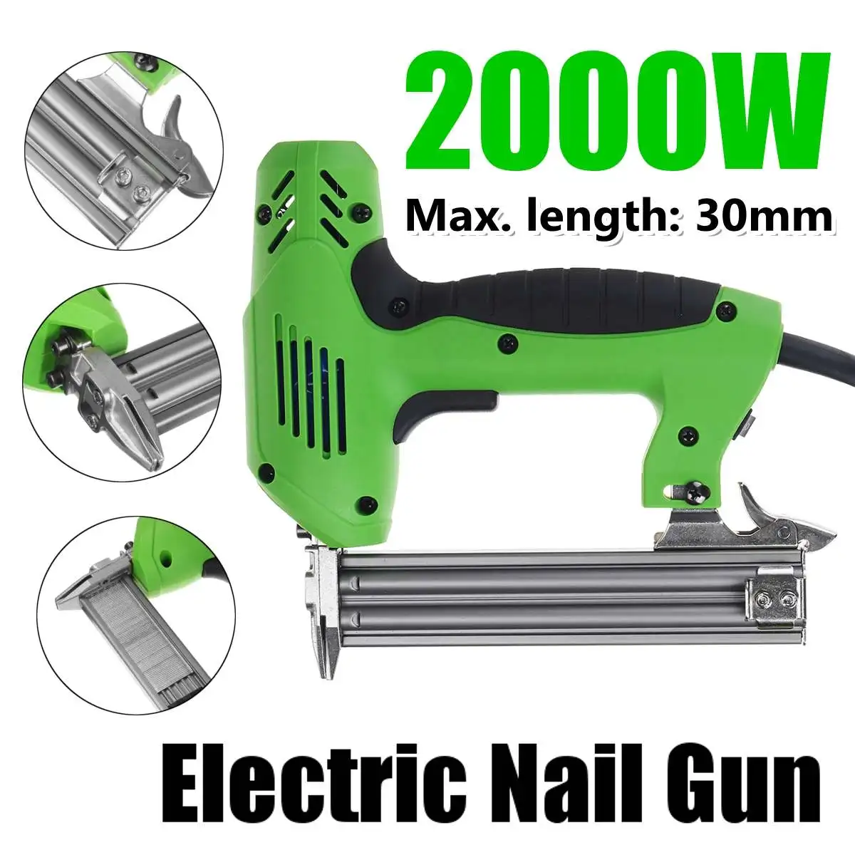 

2000W Electric Nail Gun 220V-240V Nailer Stapler Woodworking Electric Tacker Furniture Staple Gun Power Tools