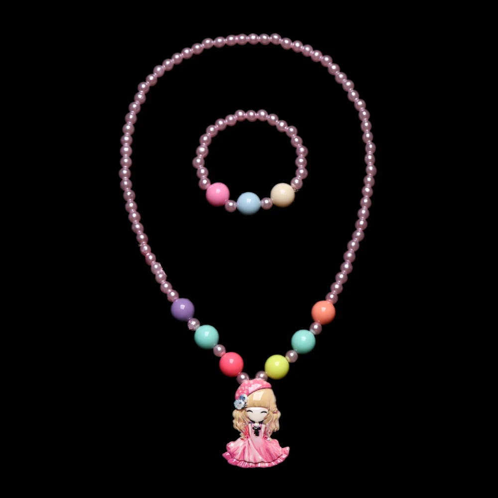 Ожерелье и браслет ручной работы для малышей 1 комплект|Наборы бусин