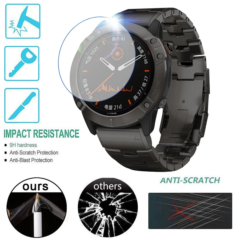 Ouhaobin 3 шт. пленка из закаленного стекла для GARMIN FENIX 6X Pro Смарт-часы Защитная экрана