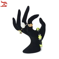 lady ok shaped hand jewelry display stand black velvet hand model ring bracelet bangle necklace hanging organizer stand 1117cm