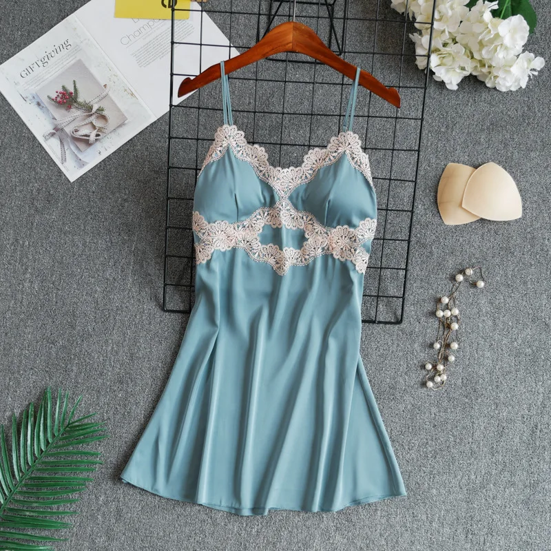 Атласное Ночное платье женская элегантная ночная рубашка сексуальная