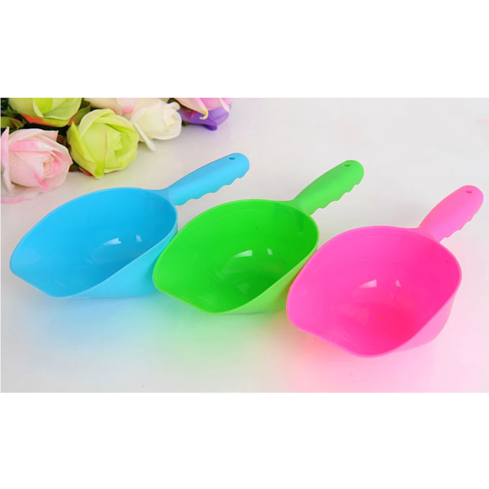 Кормления Портативный животного большой Ёмкость Лопата ПЭТ лопатка для еды