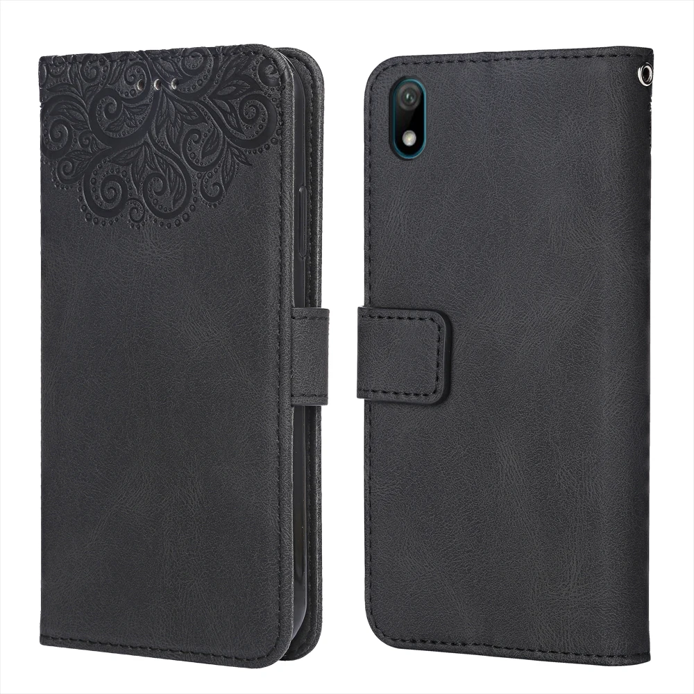 Для Huawei Y5 2019 цветок тиснение чехол AMN LX1 LX2 LX3 кожаный книжка с откидной крышкой для