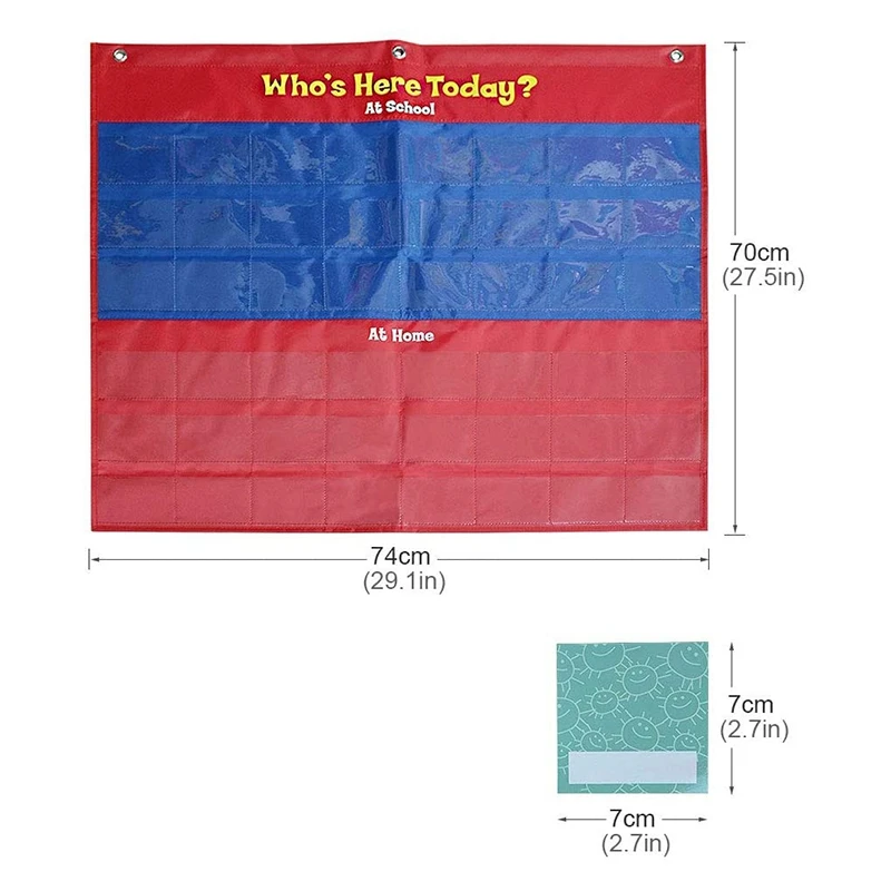 

AAAK -Kids Attendance Pocket Chart for Classroom Children Educational Tools