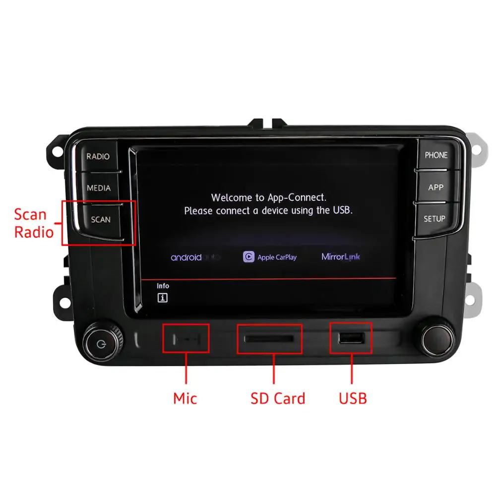 Оригинальное автомобильное радио TAIHONGYU Noname 6RD 035 187B Carplay Android RCD330 RCD340G RCD360 подходит