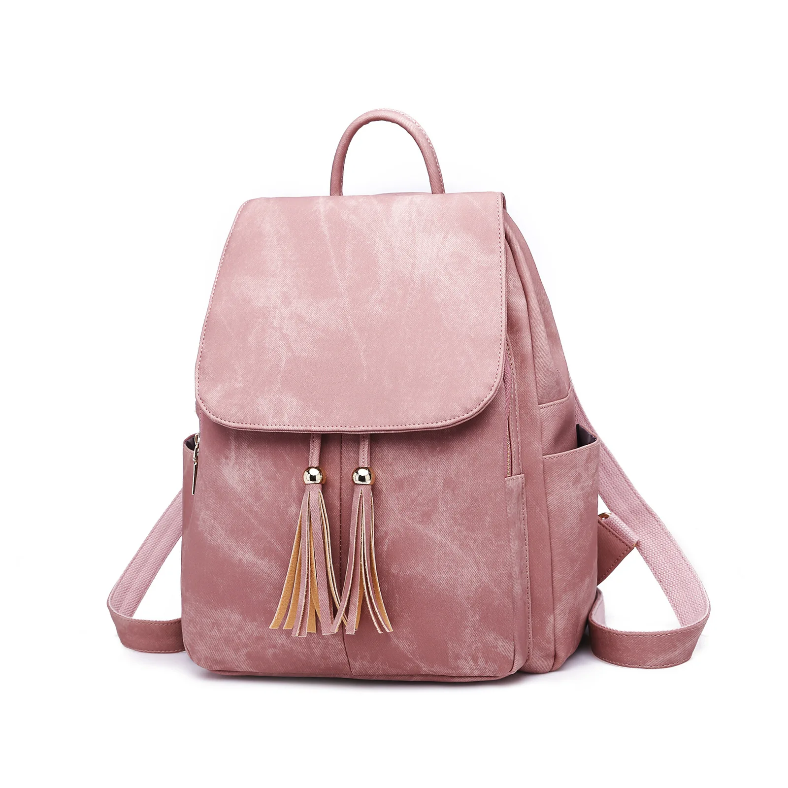 

2021 New Solid Color Backpack Specially Designed For Women High-Quality PU Material Large Capacity And A Free Handbag