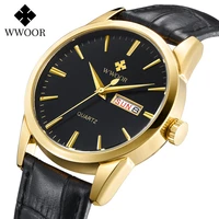 wwoor men black leather watch top brand luxury sport waterproof wrist watches men casual business quartz clock relogio masculino