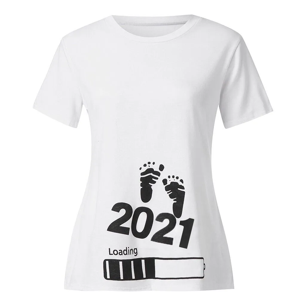 Хит продаж Футболка для беременных женщин Забавные Рубашки модных мам с принтом