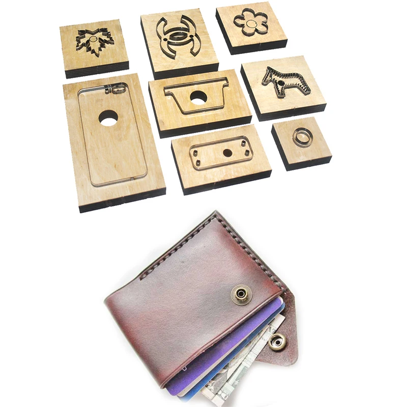 

Japan Steel Blade DIY Leather Craft Card Holder Die Cutting Knife Mould Template Punch Tool Wooden Die Set 100x70mm