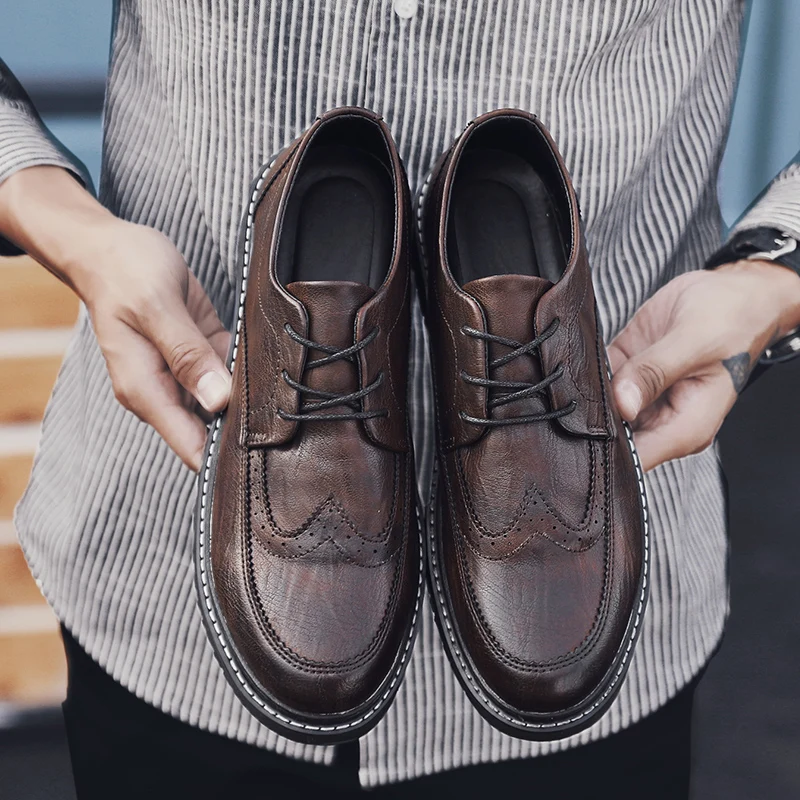 Вечерние кожаные мужские туфли на свадьбу зимняя обувь итальянские Стильные