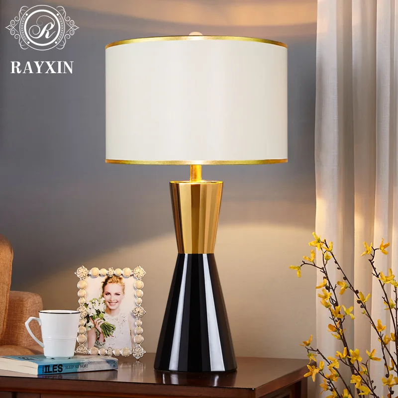 Роскошный пост-современный американский стиль Черная настольная лампа для