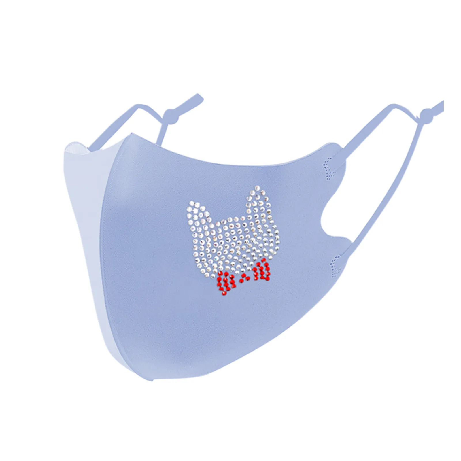 

Headband Adult Face Mask Mascarillas Fashion Rabbit Drill Sequins Ice Silk Masks Breathable Fast Delivery Masques