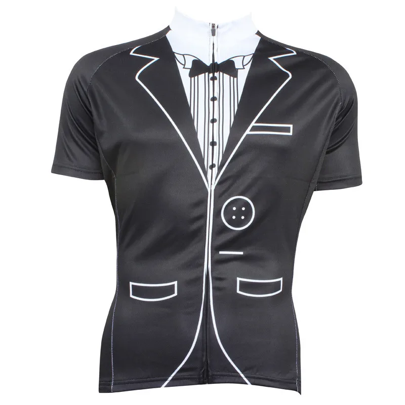 HIRBGOD 2020 nowy Funny Tie Gentleman jazda na rowerze Jersey mężczyźni czarny krótki rękaw DH koszulka rowerowa odzież Cartoon odzież rowerowa, NM137