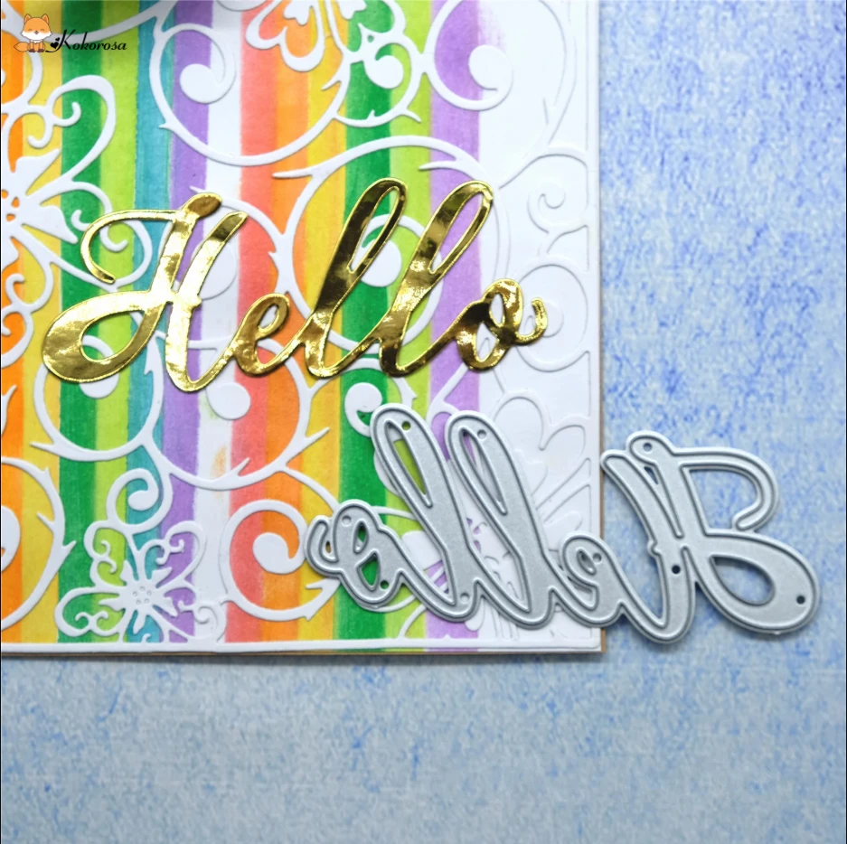 Металлические штампы YaMinSanNiO с надписью Hello Word для скрапбукинга|Вырубные штампы| |