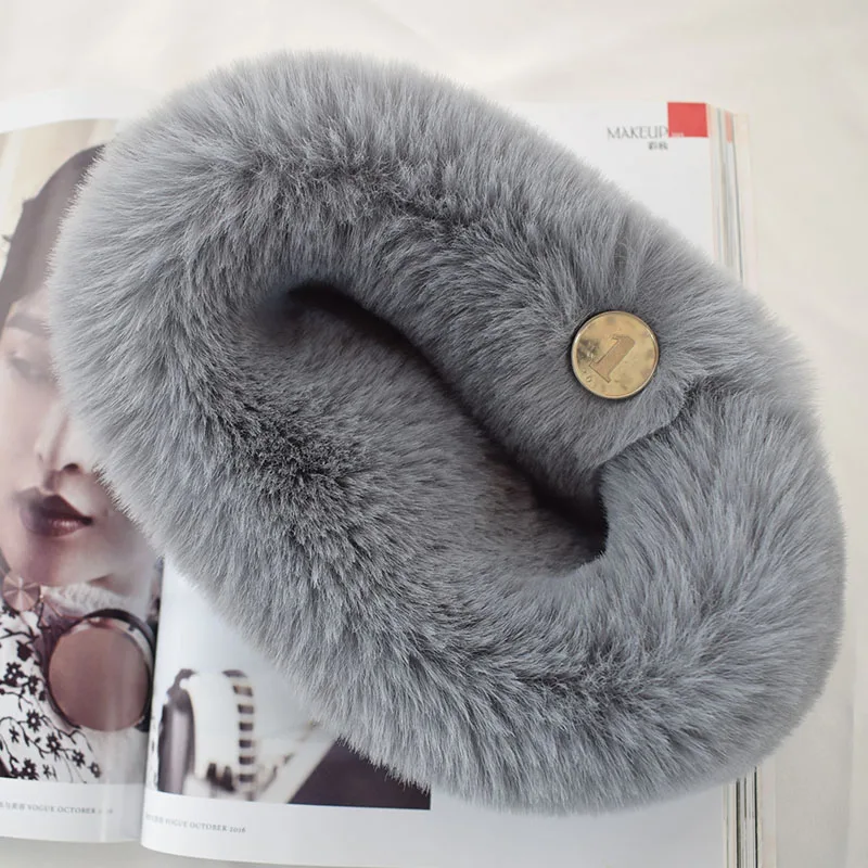 

New creative double face magnetic fur scarf girl women winter faux fur neck warmer soft fluffy rabbit fur collar fox fur scarves