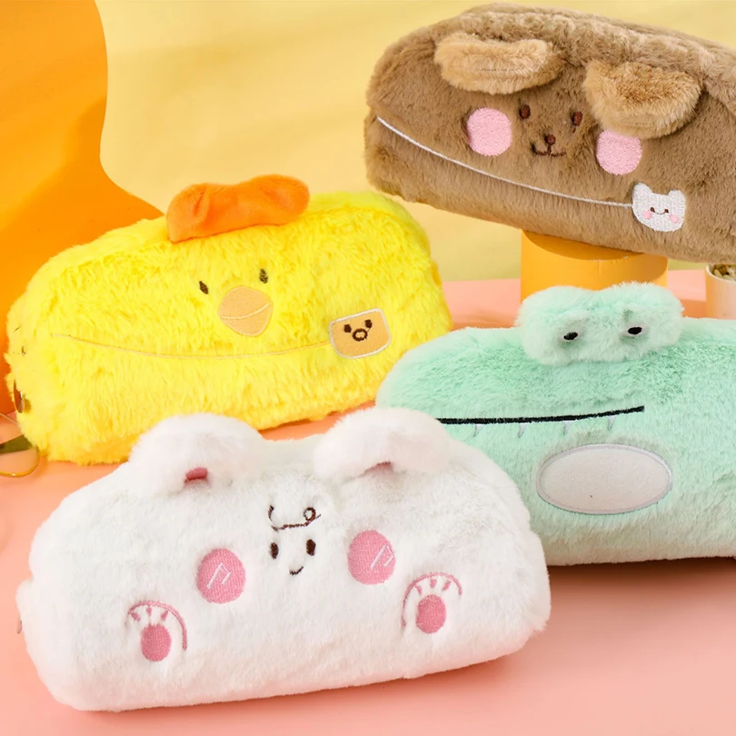 

Kawaii Pencil Case Big Plush Pencil Bags School Supplies Trousse Cartoon Animals Pen Case For Girls Cute Stationery Pencil Cases