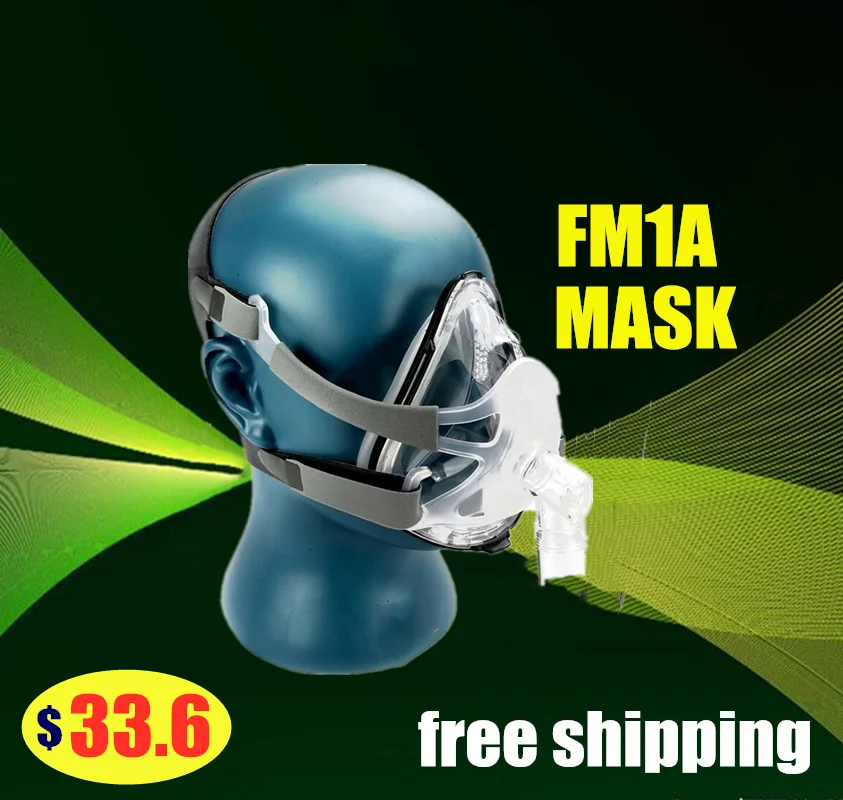 BMC FM1A маска на все лицо для CPAP Bipap машина COPD храп и терапия сна Размер SML соединить лицо шланг с головным убором Cllips