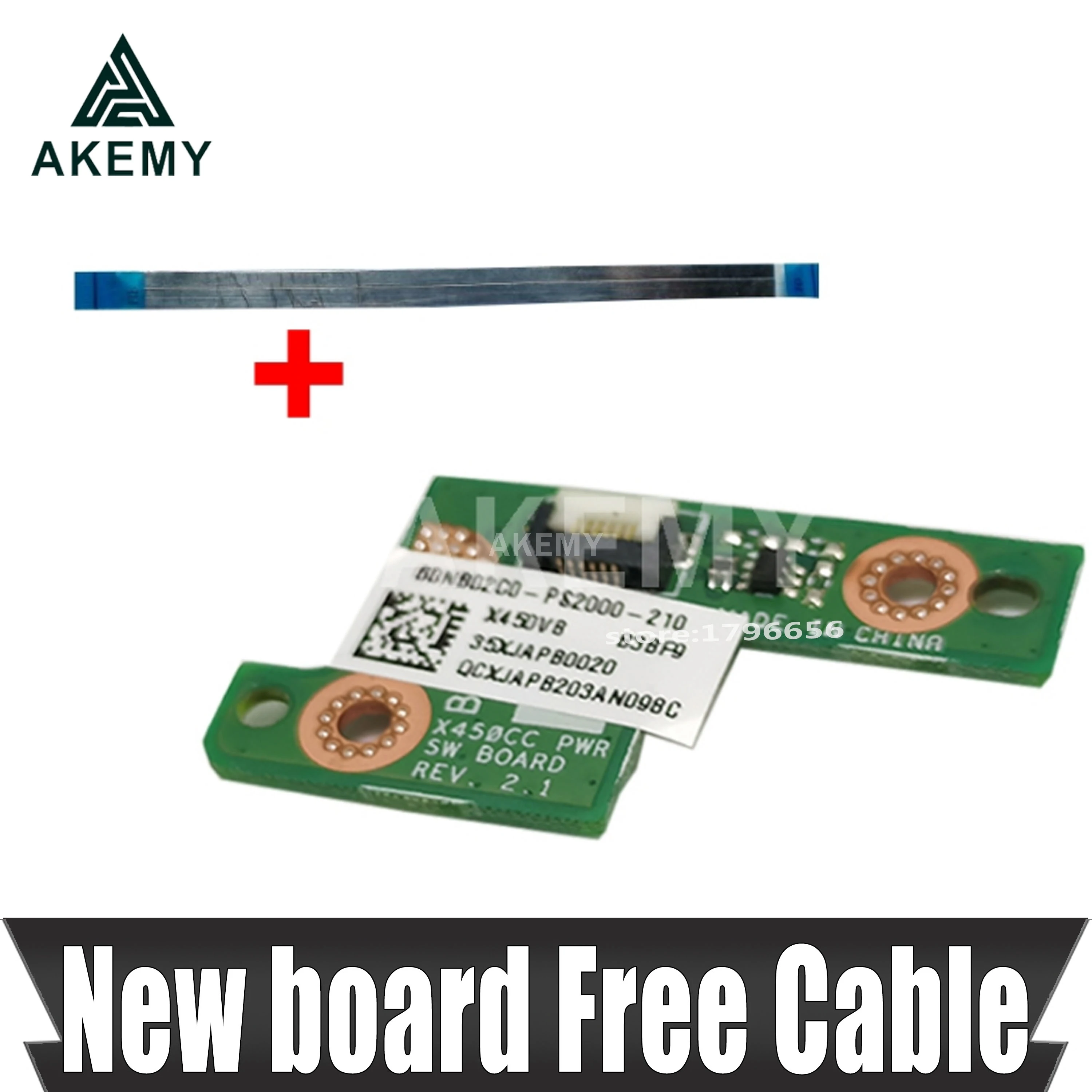 

Akemy Новый ew оригинальный плата переключателя кнопки питания с кабелем для Asus A450C X452C Y481C X450LD Y481L X452L X450LA A450L доска