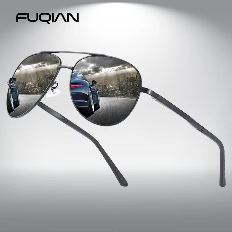 Солнечные очки авиаторы FUQIAN поляризационные для мужчин и женщин винтажные