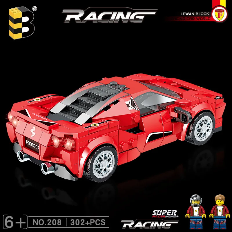 Конструктор Ferrari красный 302 шт. совместим с традиционными блоками хороший подарок