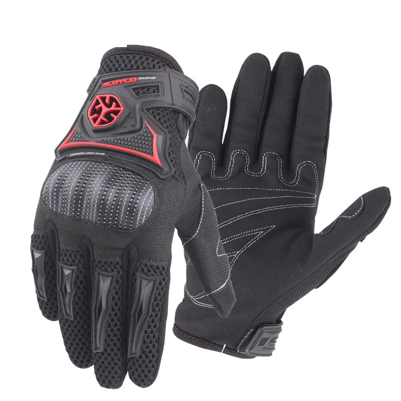 

Защитные гоночные перчатки Scoyco MC23 с закрытыми пальцами, мотоциклетные перчатки для скутера, езды на мотоцикле, черные для горного велосипед...