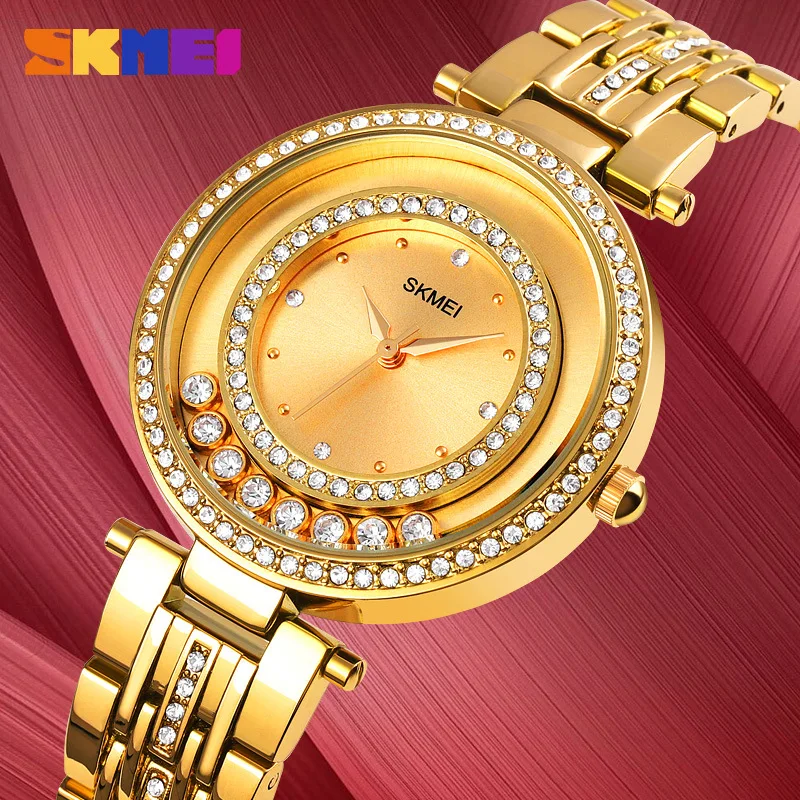 

2021 watch fashion round casual fashion ladies watch exquisite rotatable diamond dial waterproof female watch watch female