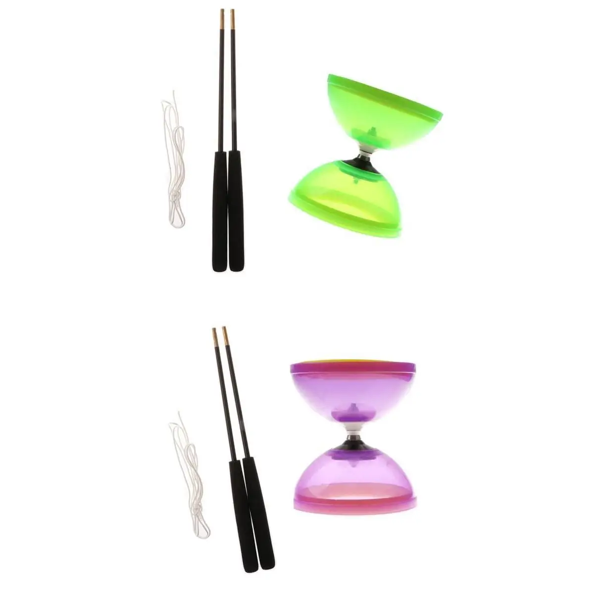 2x Профессиональный 1-подшипник 5-дюймовый китайский йо-йо Diabolo игрушка& Алюминий палочки