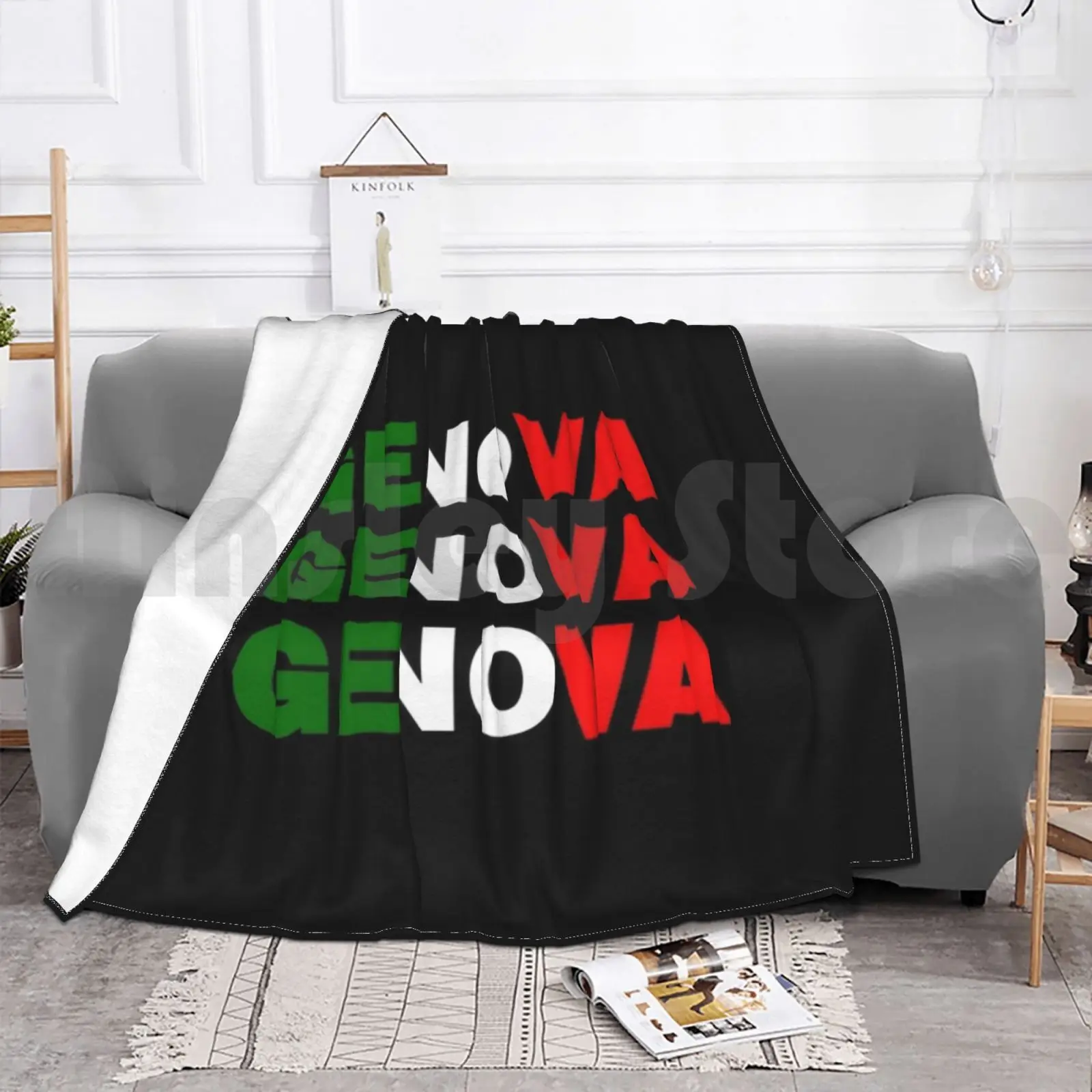 Фото Одеяло Genova «Мой итальянский город», модное одеяло на заказ 3108 Genova My Home, итальянский город, итальянский №4