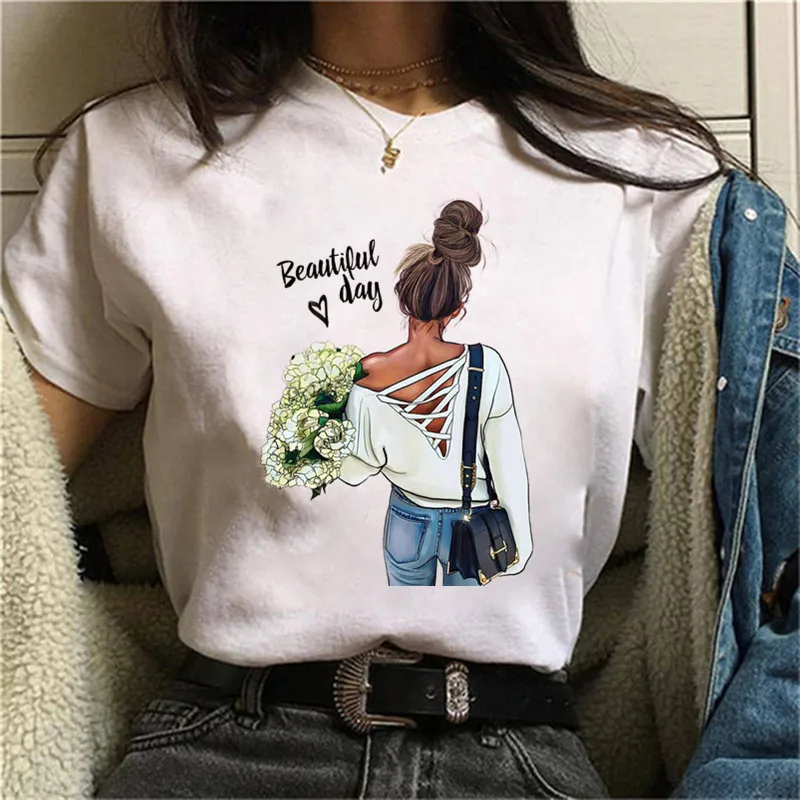 Летние женские футболки с цветочным принтом для девочек Красивые топы Harajuku Ropa Mujer