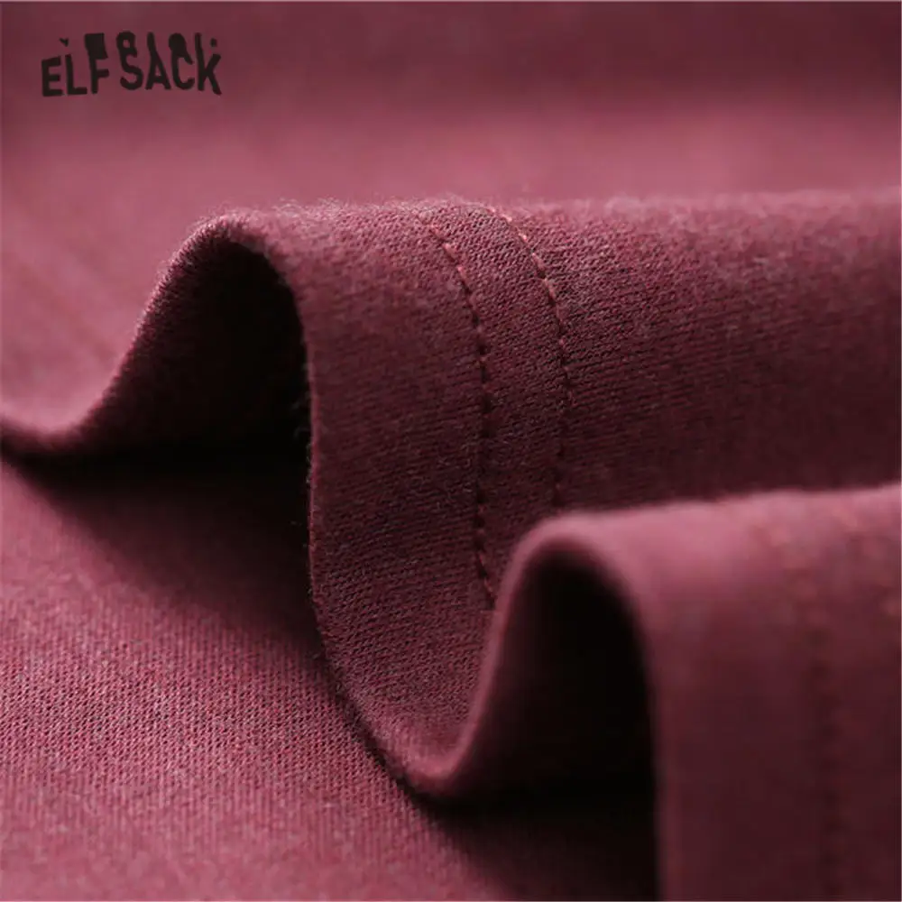 Elfsack черные однотонные минималистский Стиль Для женщин футболка 2020 весна из