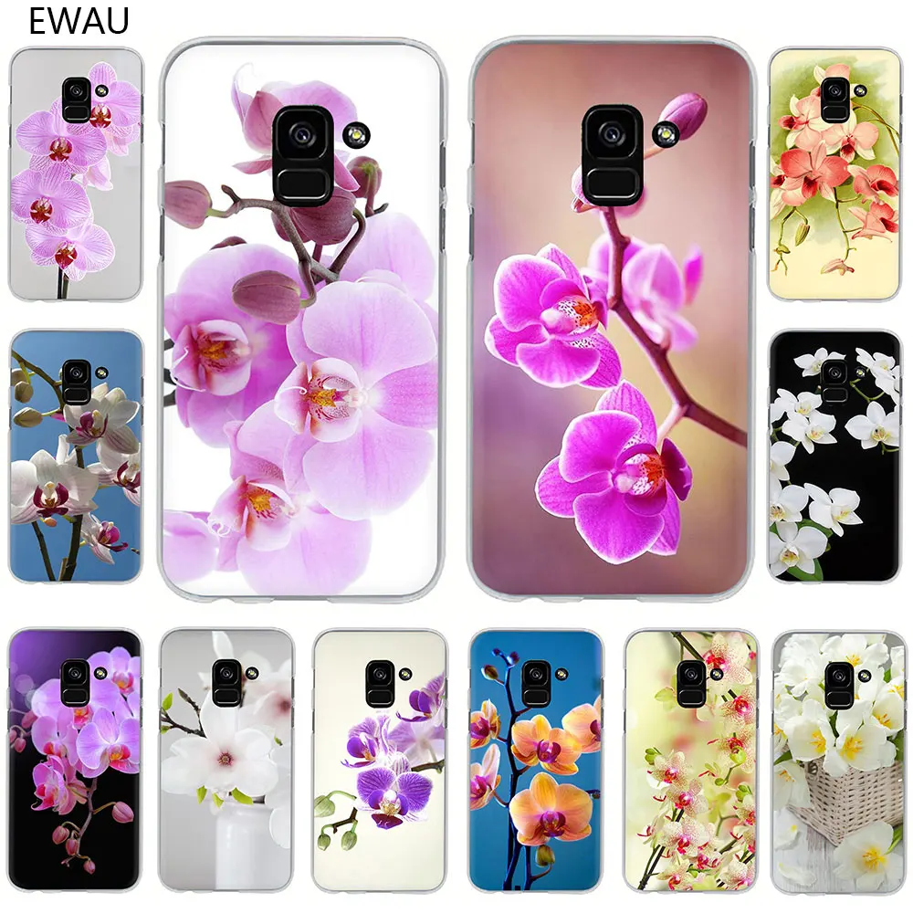 Жесткий разноцветный чехол для телефона EWAU Orchid Flower Samsung Galaxy A2 Core A6 7 8 9 2018 A10S 20S 20E 30S