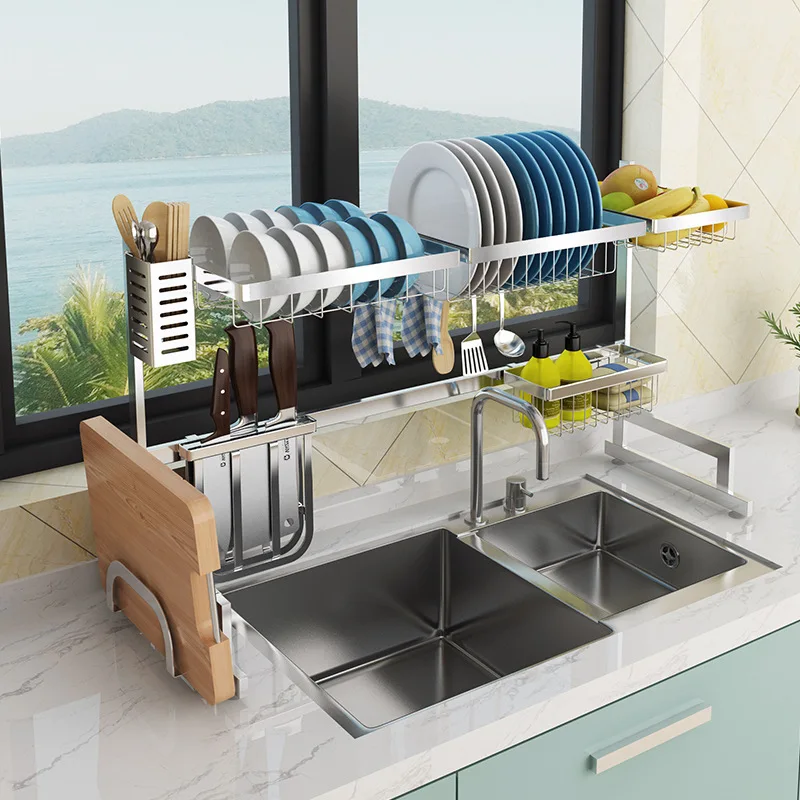 Kitchen Sink Drain Rack 304 Stainless Steel Dish Storage Holder for Dishes Shelf Home Organizer | Дом и сад