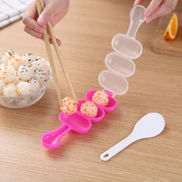 molds for children food onigiri mold 3 small balls shake sushi mold with rice spoon rice mold kitchen tool sushi tools