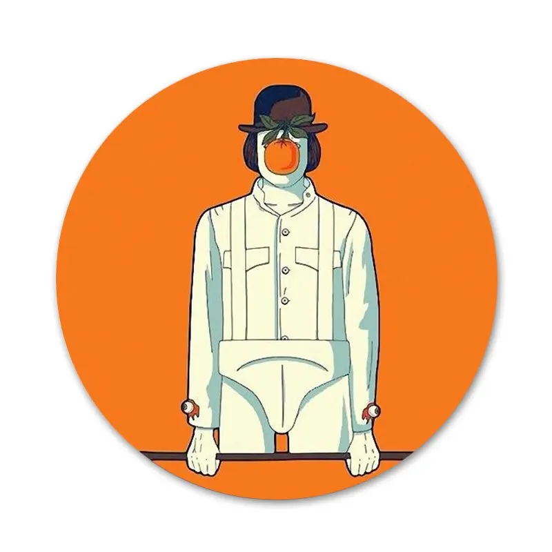 Заводные оранжевые значки 58 мм украшения броши металлические для одежды