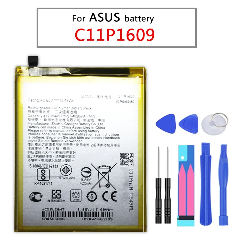 Для ASUS Высокая емкость C11P1609 батарея для Zenfone 3 Max 5 &quotZC553KL X00DDA 4 2&quot ZC520K 4120mAh