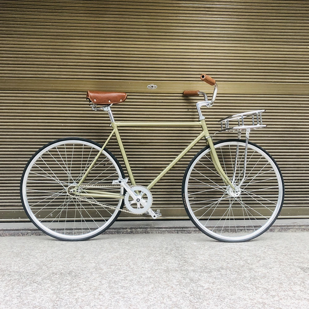 Шоссейный велосипед в стиле ретро Золотая рама 700C фиксированная передача