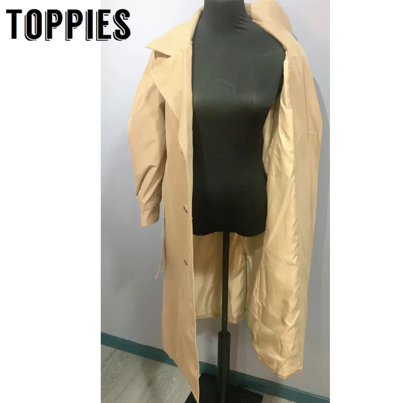 Windbreaker Women Trench Coat Belt Waist Autumn Double Breated Oversize Long Coat Lady Streetwear Korean Outwear