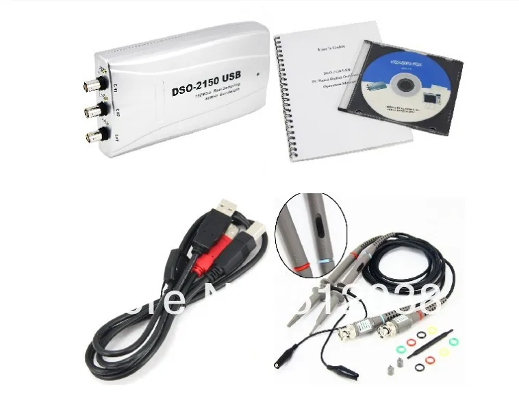 

NEW Hantek DSO-2150 PC USB Digital Storage Oscilloscope 2CH 60MHz 150MSa/s 10mV-5V, 9St