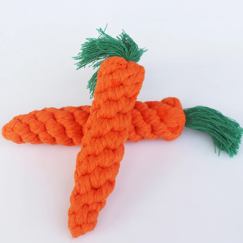 

10Pcs Puppy Chewing Toy Carrot Cotton Pet Rope Chewing Toy Pet Teeth Cleaning Chewing Bite Rope