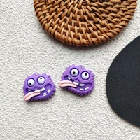 funny purple monster stud earrings ear clip cute cartoon monster grimace earrings jewelry silver 925 earrings for women girls