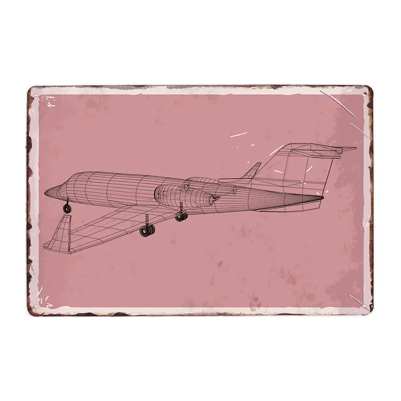 Американский Классический самолёт истребитель металлические знаки настенная