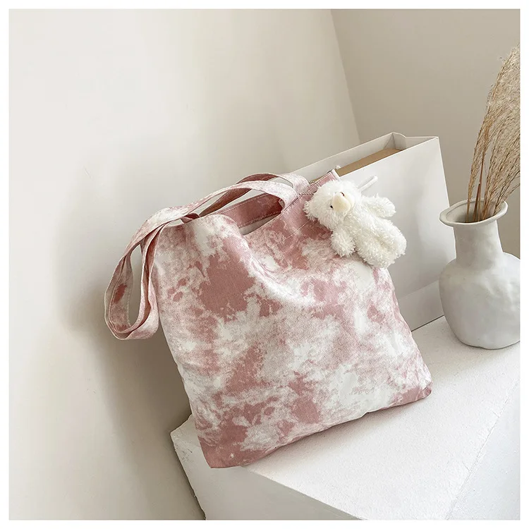 

Cute Bear Bag Female Canvas Bag Handbag Female Bag Student Large-capacity Bag Tote Bag Purses and Handbags