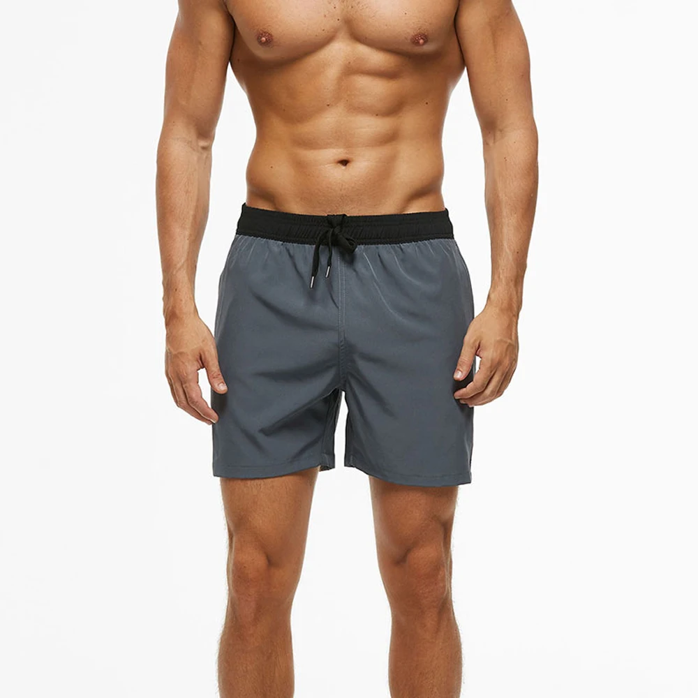 

Спортивные и повседневные мужские шорты четверти, быстросохнущие эластичные брюки для фитнеса, Пляжные штаны для плавания