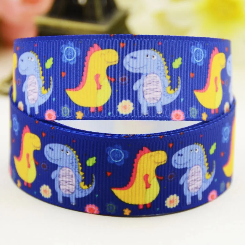 

7/8 "22 мм, 1" 25 мм, 1-1/2 "38 мм, 3" 75 мм вечерние ленты с принтом динозавра, 10 ярдов, X-02502