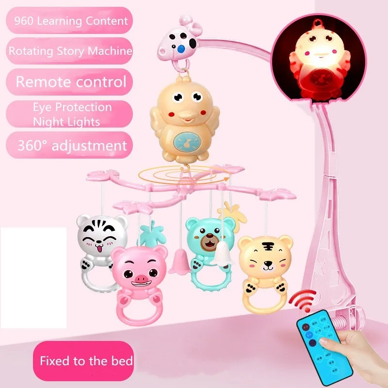 Remote controlB Кроватка Rammelaars Музыкальные Развивающие игрушки кровать Bel карусель для детских кроватей проекция всасывания детские игрушки 0-12 месяцев для новорожденных - Цвет: Remote controlB